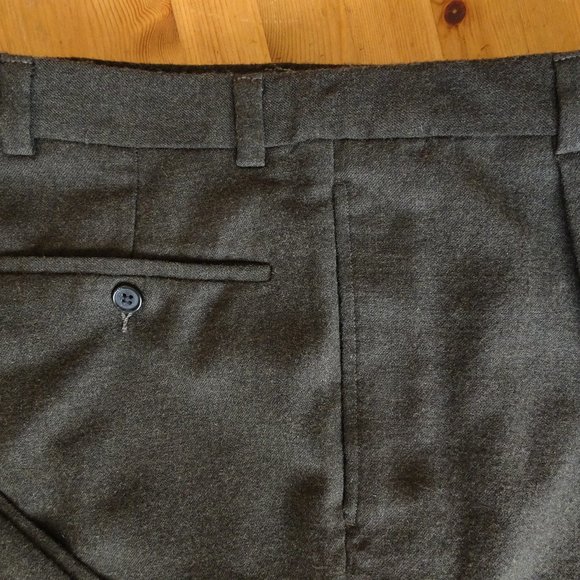 VINTAGE EDDIE BAUER MENS AKA WOOL DRESS PANTS SIZE 33W Dark Brown - Picture 3 of 9